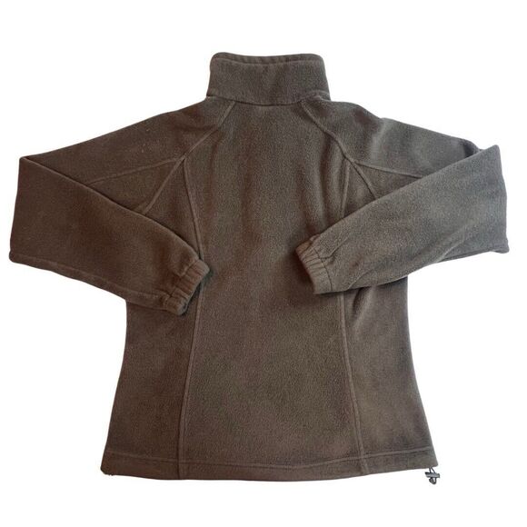 Columbia Jacket Women Medium Brown Fleece Sweater Mock Neck Outdoor Camping Vest - Picture 6 of 8